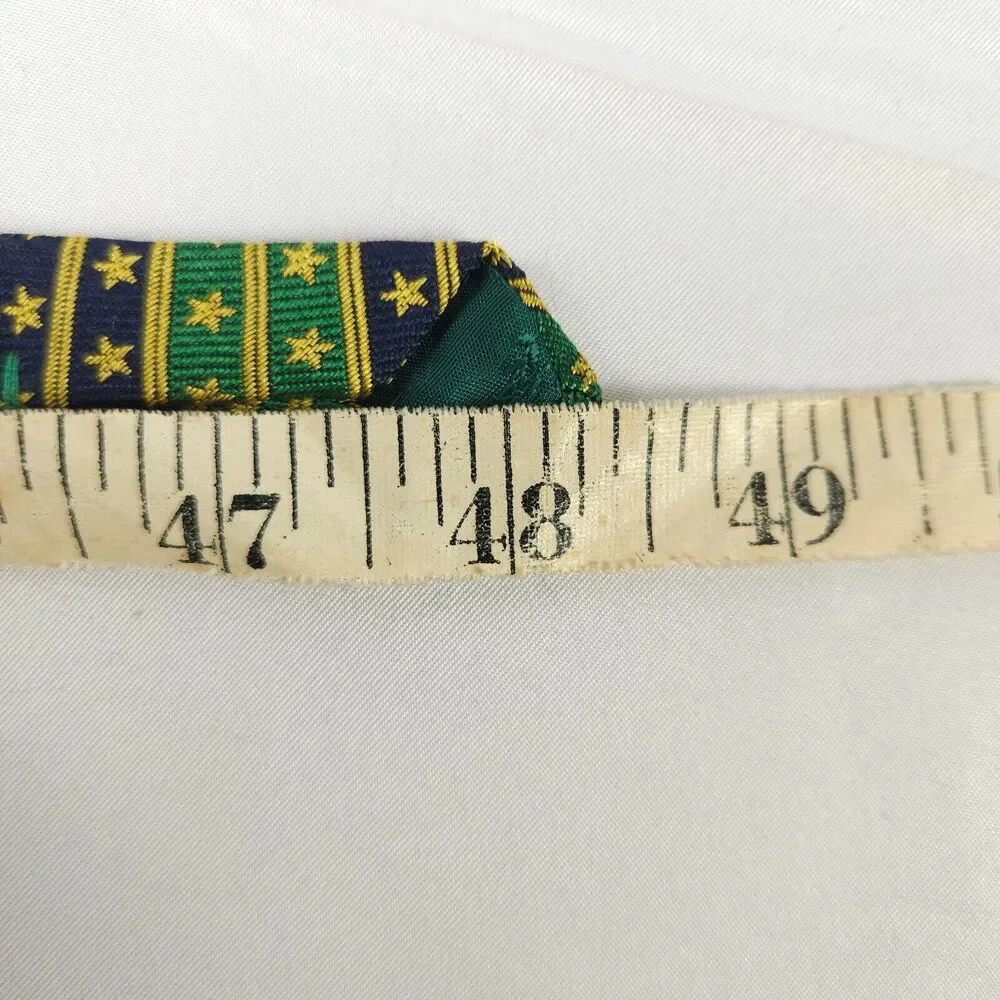 Tommy Hilfiger Blue Green Stars & Stripes Boys Silk Tie 48.25